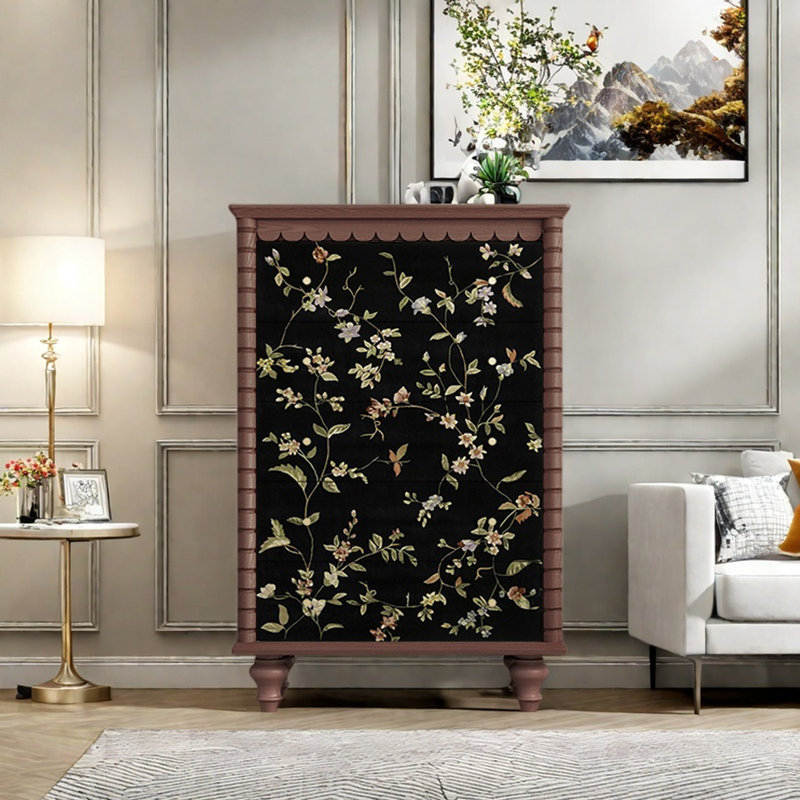 Commode d'appoint avec cinq tiroirs Retro, Brun