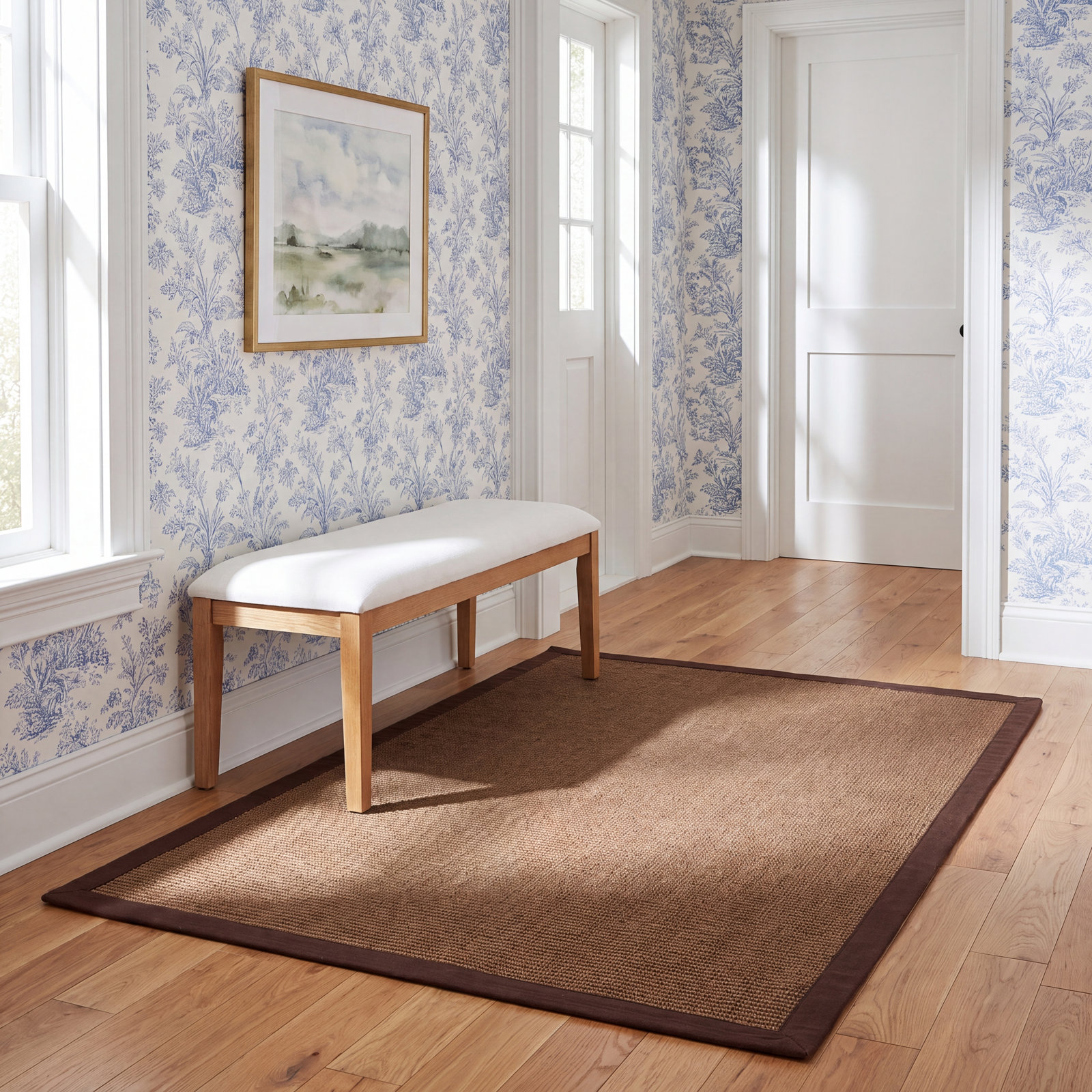 Brown Hand-Woven Jute Rug, Rectangle 4' x 6'