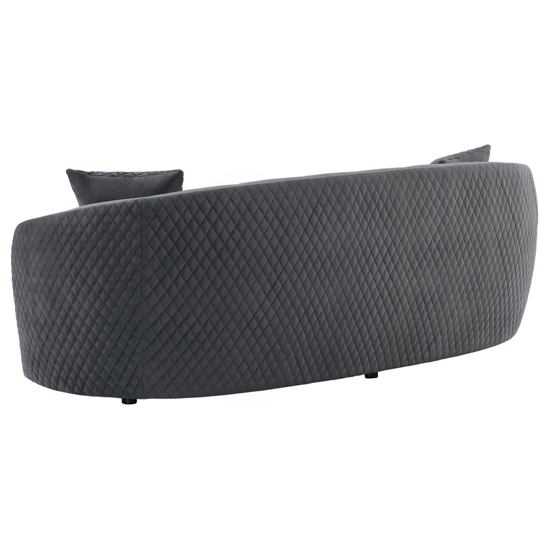Ensemble de canapé 2 pièces rembourré en velours gris foncé