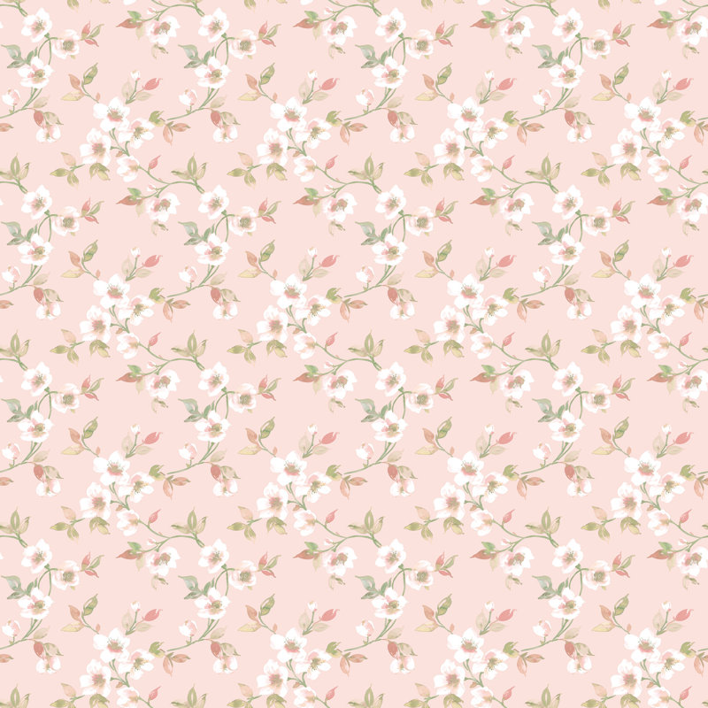 Basso 10m x 53cm Matte Wallpaper Roll, Pink/Cream