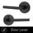 3 Lite Glass Black Steel Frame Prehung Interior Door with Handle Set