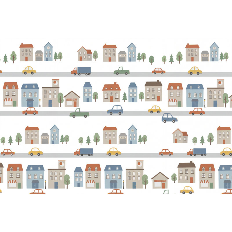 Décoration murale ludique amovible Townscape, Non tissé, 200 po x 120 po
