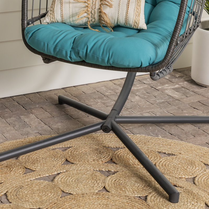Porch Swing, Grey / Teal, Black
