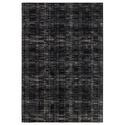 Tapis géométrique gris / noir