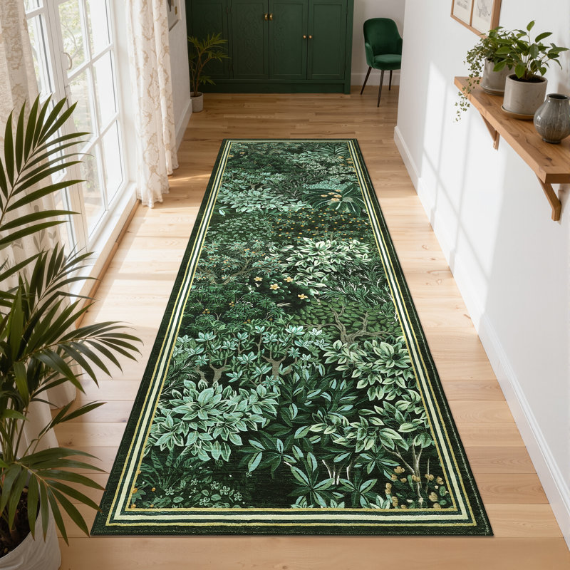 Tapis de jardin Botanical Forest, Vert, Tapis de couloir 2 pi x 6 pi