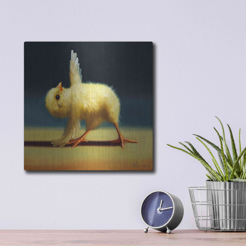 «Yoga Chick Pyramid Pose» par Lucia Heffernan, H 12 po x l 12 po