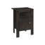 Table d'appoint transitionnelle pour salle familiale - Stratifié chêne brun avec protecteurs de plancher décoratifs ouverts