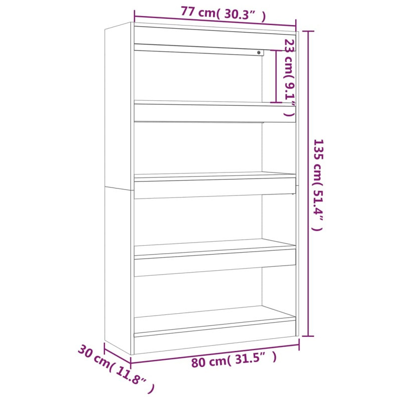 Lamariana 135cm H Standard Bookcase, 135cm H x 60cm W x 30cm D, Brown