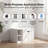 Universal Washer Dryer Laundry Pedestal with Drawer & Open Shelf, Heavy-Duty Anti-Vibration Washer Dryer Stand with Full-Panel-124561564