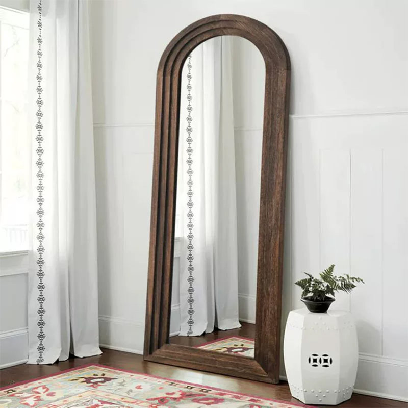 Miroir mural rétro patiné, Brown