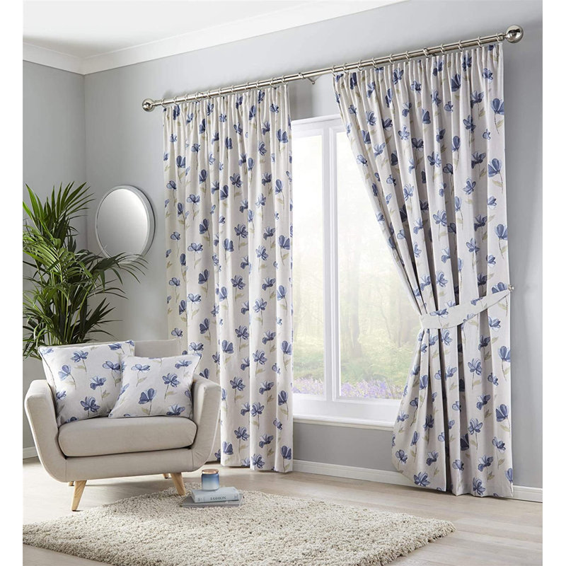 Westbury Terracotta Room Darkening Curtain, Width 229 x Drop 229 cm, Blue