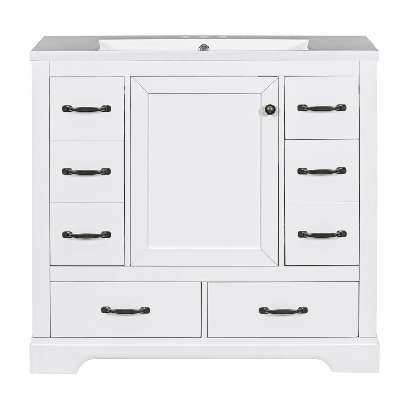 Milla Free Standing Single Bathroom Vanity with Ceramic Top