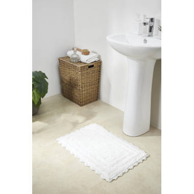 Better Trends Lilly Crochet Collection 17 in. x 24 in. White 100% Cotton Rectangle Bath Rug