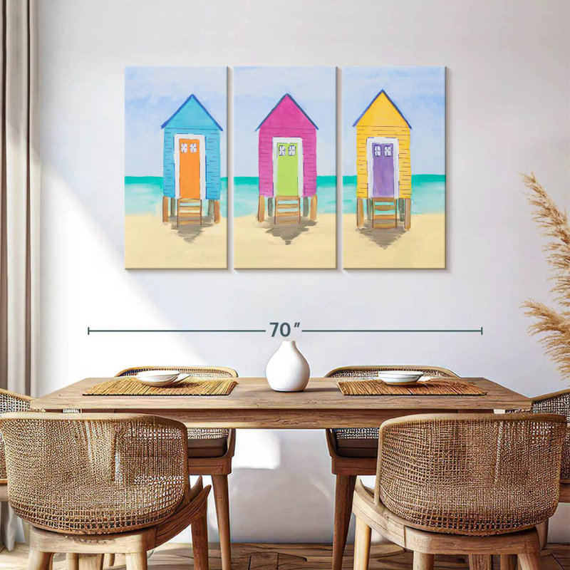 Gillard Three Beach Shacks, 36" H x 57" W