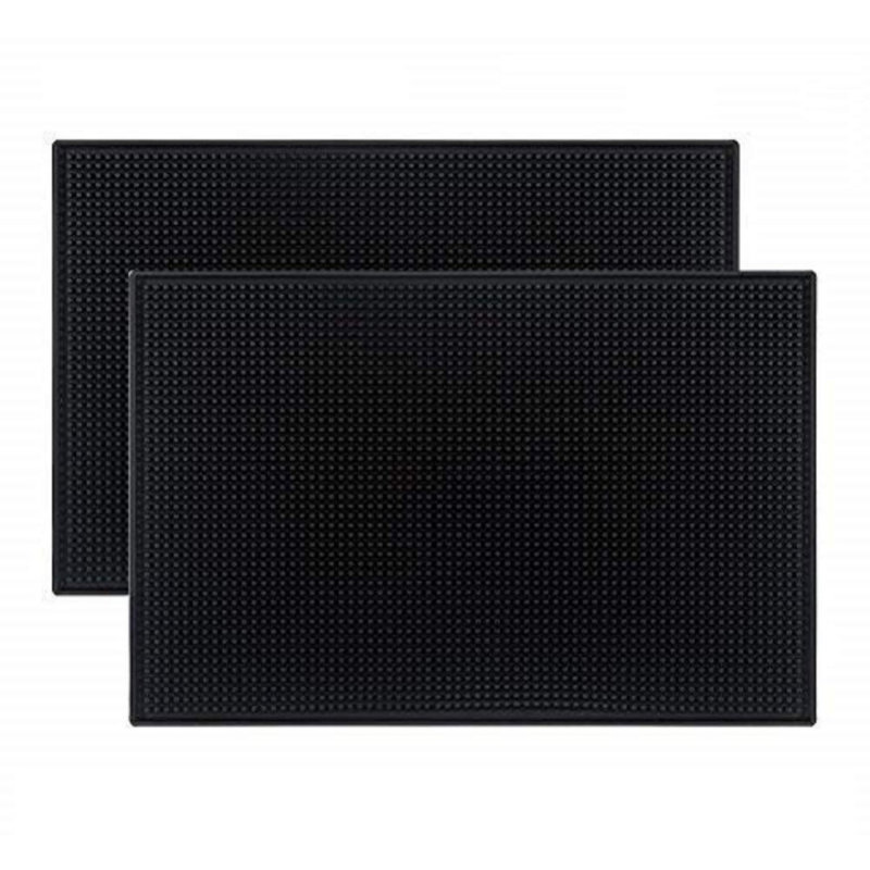 Ensemble de 3 tapis de bar en caoutchouc 18 x 12, épais, durable et élégant, Gris