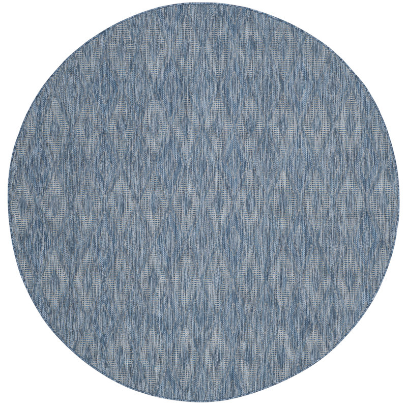 Tapis d'intérieur / extérieur à motif géométrique Courtyard Performance, Rond 4 pi