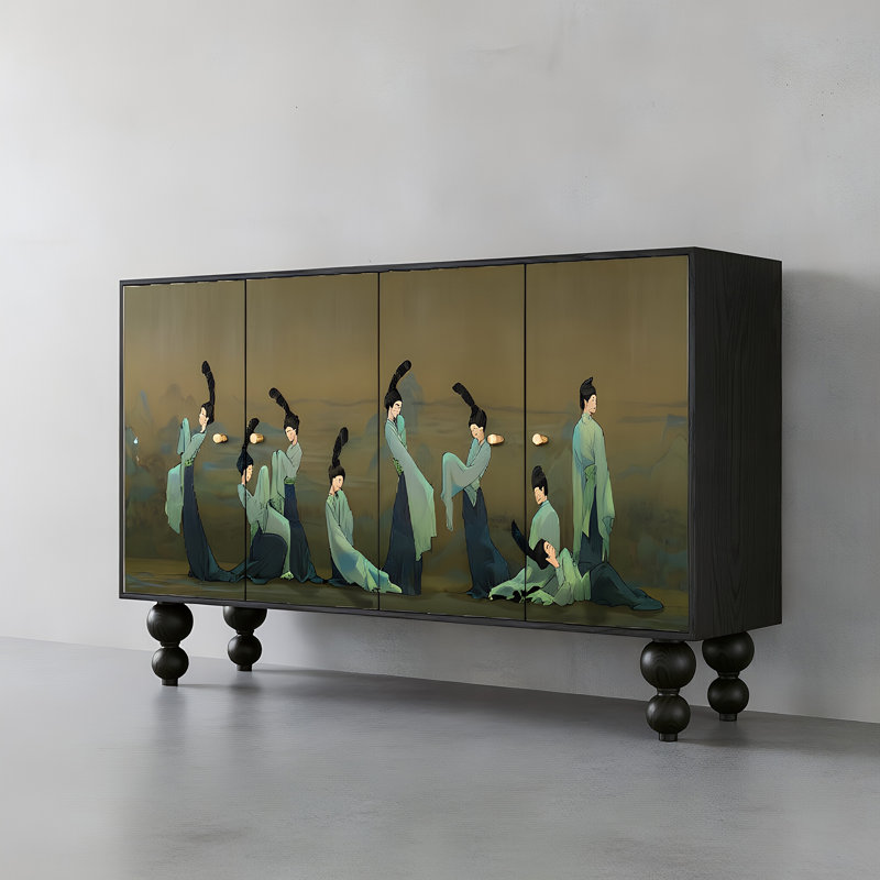 Buffet multifonctionnel à l'esthétique artistique