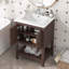 Meuble-lavabo en bois massif 24 po avec lavabo, armoire et tablette ouverte, design Morandi-625656342