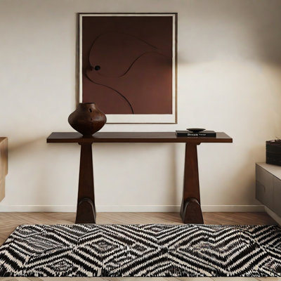 Console rétro en bois massif minimaliste