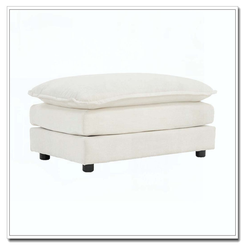 Repose-pieds en chenille, Blanc