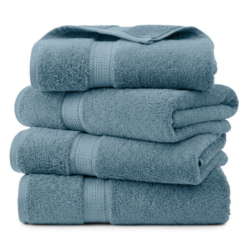 Donlad Certified Certified Egyptian Cotton 800 GSM Heavyweight Plush Solid Luxury Bath Towel, Denim Blue