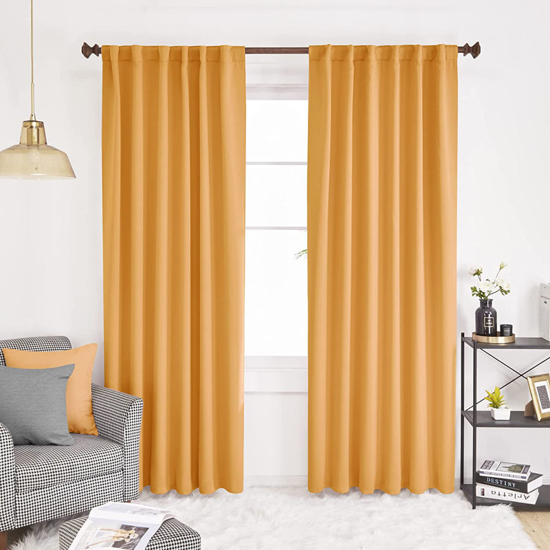 Harue Curtain Pair, 52" W x 108" L, Orange