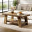 Rustic Tea Table,Spacious Coffee Table,2-Tier Center Table