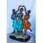 Statue en bronze colorée sur socle en marbre Collection Nifao Three Dames, 15 po x 10 po x H 23 po