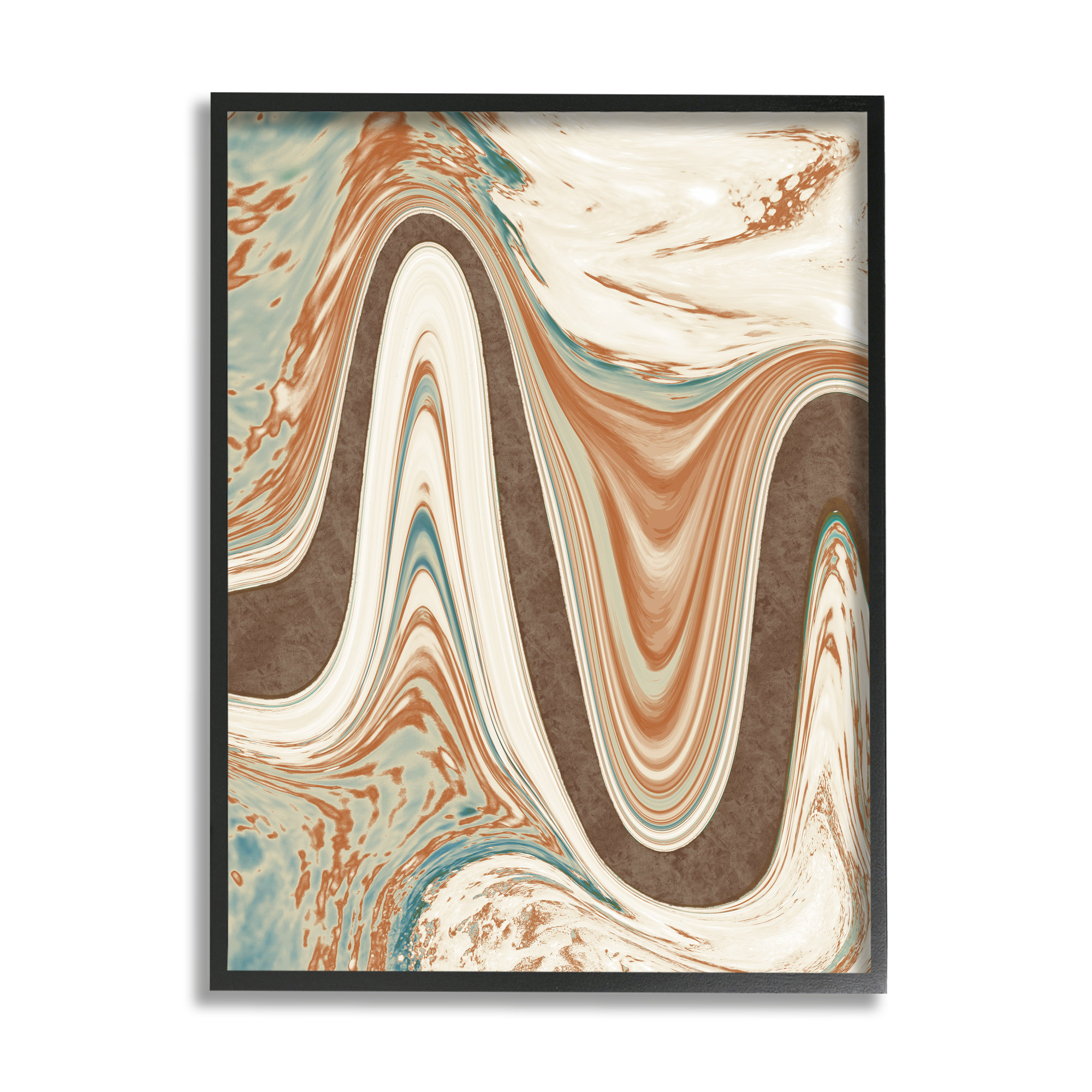Stupell Industries Swirling Brown Abstract Wave Canvas Wall Art Design ...