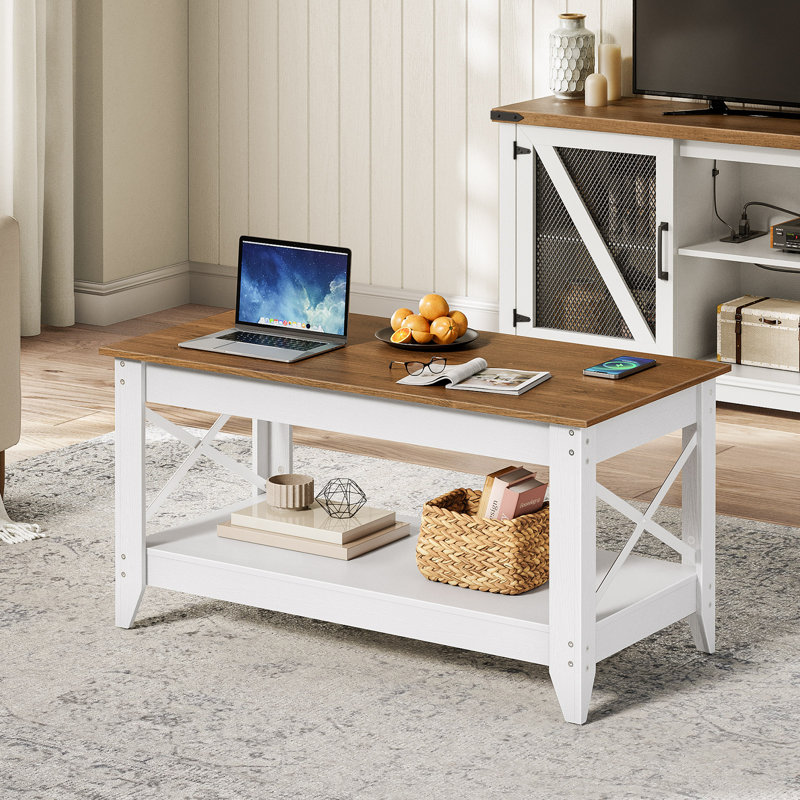 Table basse 39,4 po Armstrong, Noyer/blanc
