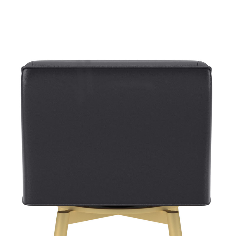 Tabouret pivotant à hauteur réglable Dereham, Champagne, Noir