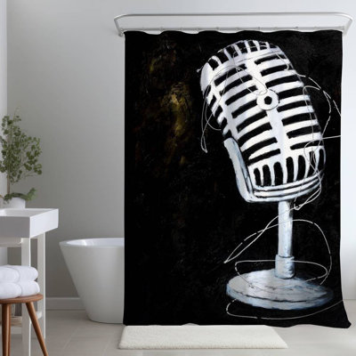 Shower Curtain MU27 – Polyester Shower Curtain, Dye Sublimation Print, 71" W × 74" L