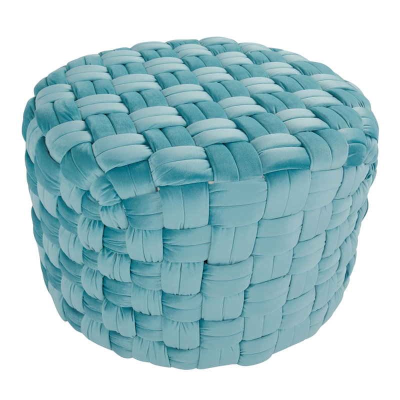 Velvet Pouf, Ice Blue Velvet