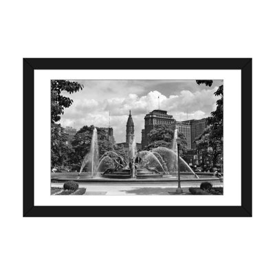" 1950s Philadelphia Pa USA Looking Southeast Past Swann Fountain at Logan Circle to City Hall Tower " Print