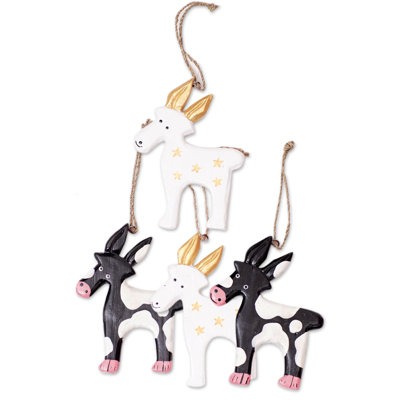 4.3'' Handmade Wood Hanging Figurine Ornament