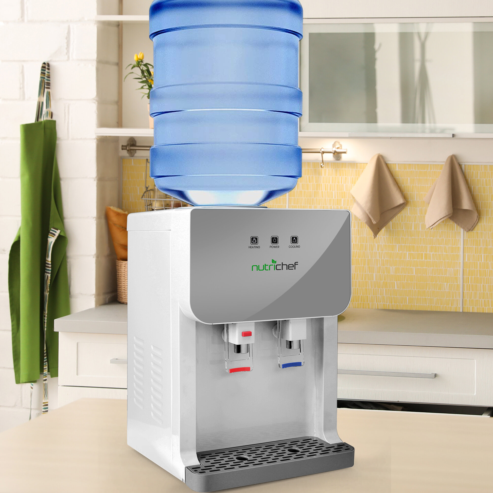 5 Gallon Top Loading Countertop Water Cooler Dispenser Cold Hot