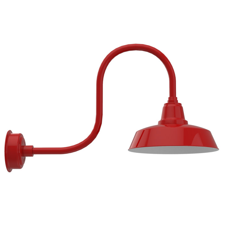 Luminaire de grange d'extérieur à DEL Vandervliet, H 9 po x l 14 po x P 17 po, Rouge cerise