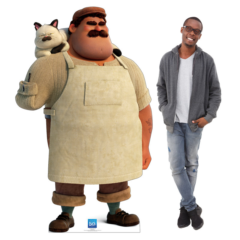 74 x 45 Inch Disney Luca Massimo and Machiavelli Cardboard Cutout