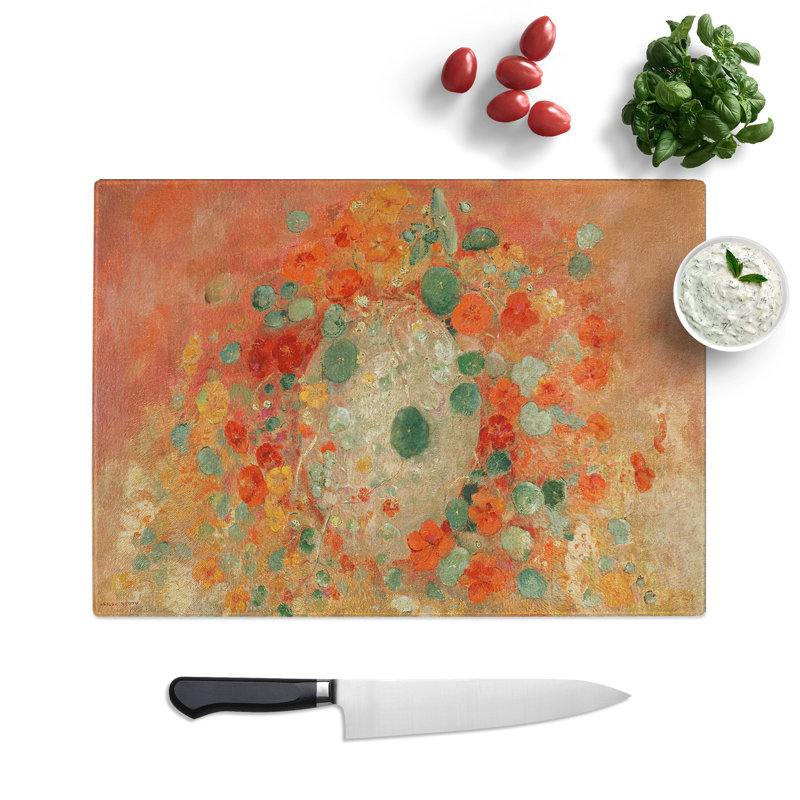 Nasturtiums by Odilon Redon Chopping Board, 0.4cm H x 28.5cm W x 39cm L