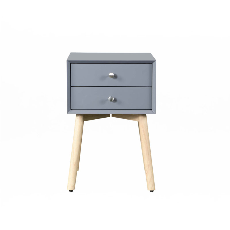 Table de chevet Mid-Century, Gris