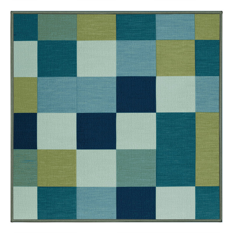 Tapis vert à carreaux lavable à la machine, Carré 4 pi