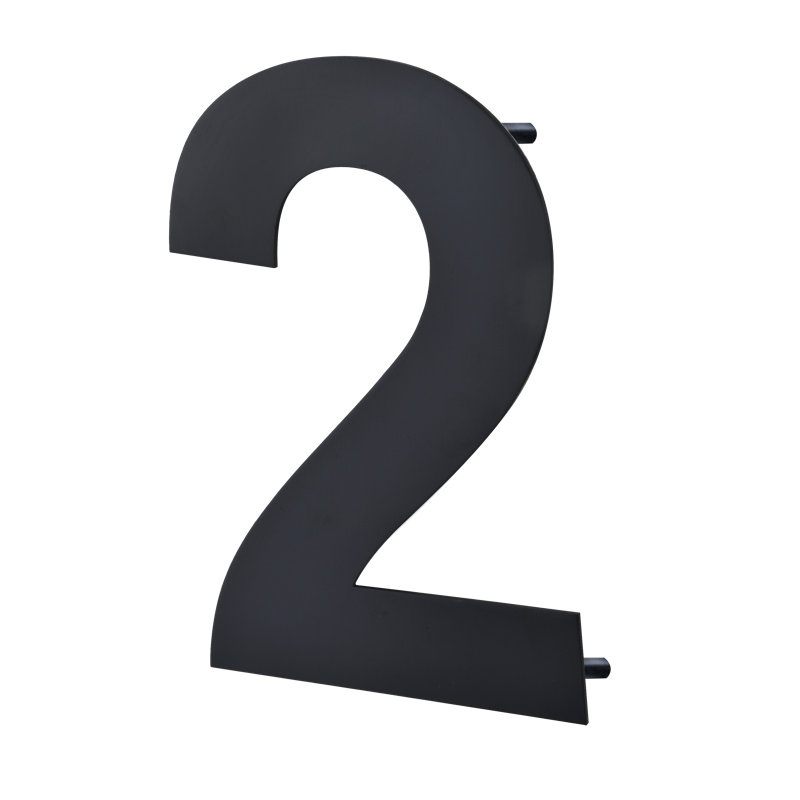 8-Inch Black Stainless Steel Floating House Number Sign