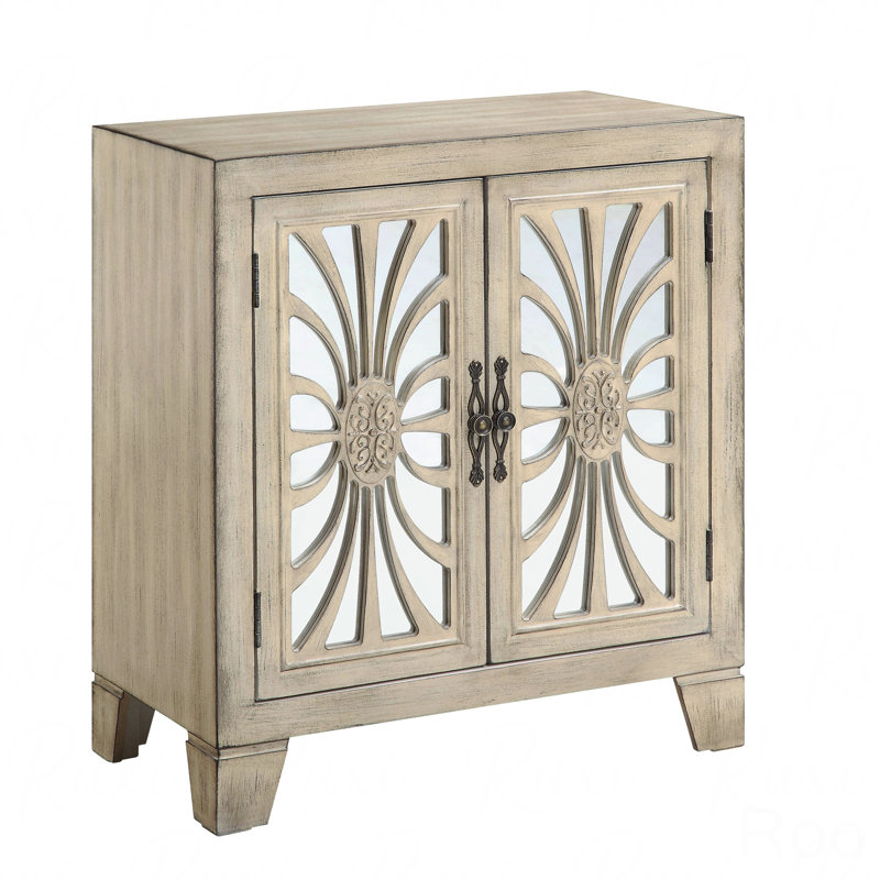 Console Table, With Mirrored Doors