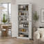 Armoire de cuisine 72,5 po autoportante, armoire de rangement haute avec 4 portes et 2 tablettes réglables pour salle à manger, grain de bois blanc-926720859-926720857