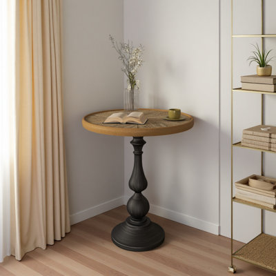 Wooden End Tables Retro Side Table French Country Accent Coffee Side Table Modern Small Round Tea Table Pedestal Side End Table For Living Room Househ