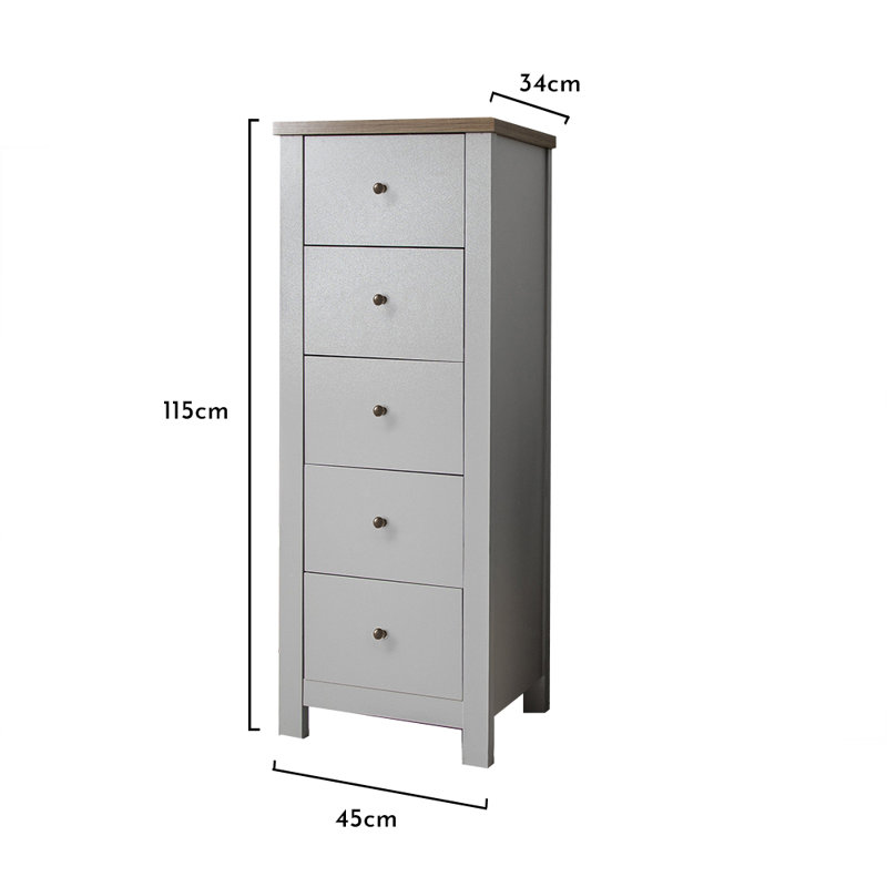 Maryhannah 2 Door Manufactured Wood Wardrobe, Stone Grey