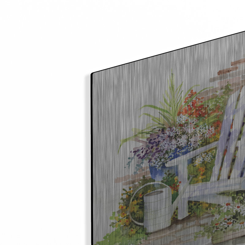 Art mural en métal «Sit A Spell» par Kathleen Parr, H 12 po x l 16 po