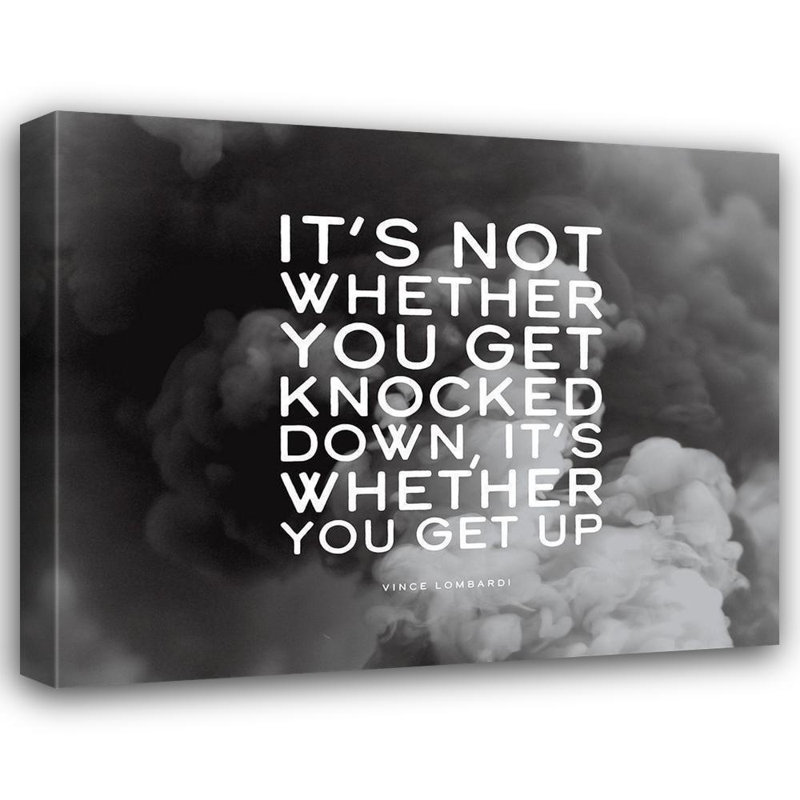 Art sur toile tendue Trinx ArtsyQuotes, Vince Lombardi, citation: «Get Knocked Down»