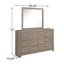 Ensemble de commode 2 pièces Kulv, 6 tiroirs avec poignées, gris rétro