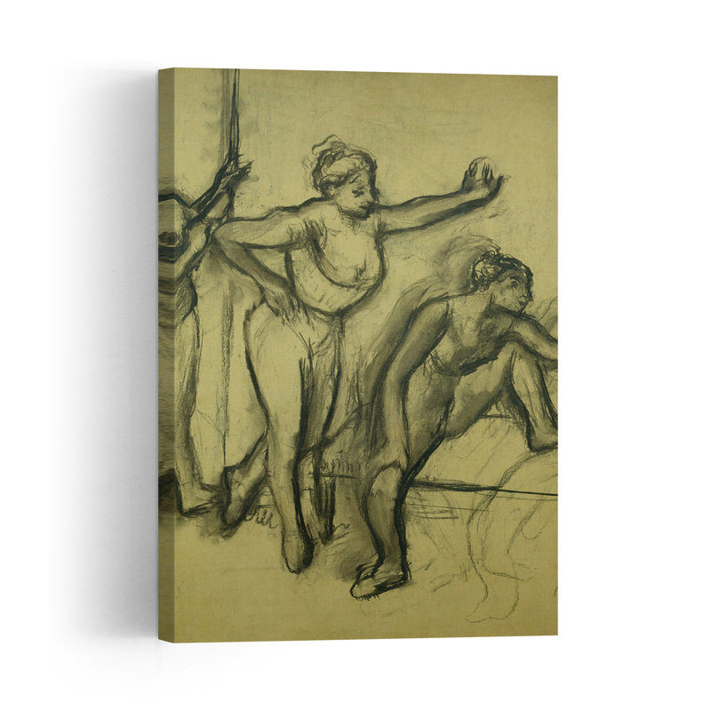 Trois danseuses, vers 1900, estampe d'art mural abstrait impressionniste contemporain, H 48 po x l 32 po